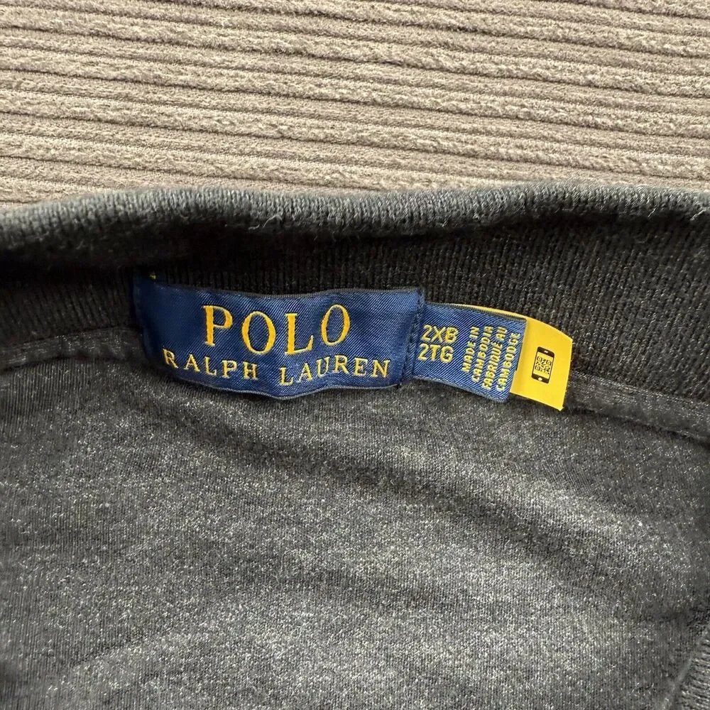 Polo Ralph Lauren Polo Shirt Men 2XB Black Cotton Logo Pony Short Sleeve Preppy.